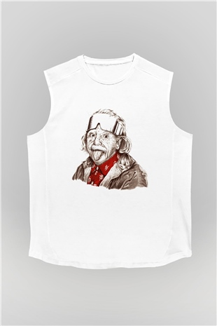 Einstein Beyaz Unisex Kolsuz Tişört