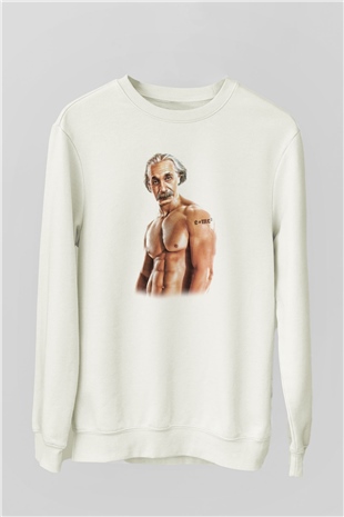Einstein Beyaz Unisex Sweatshirt