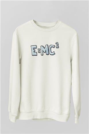Einstein Beyaz Unisex Sweatshirt