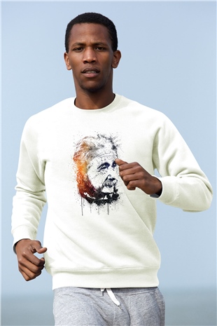 Einstein Beyaz Unisex Sweatshirt