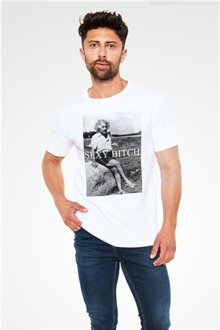 Einstein Beyaz Unisex Tişört T-Shirt - TişörtFabrikası