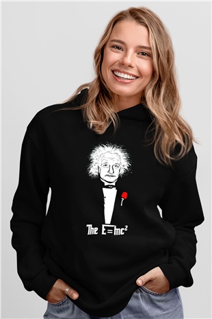 Einstein Siyah Unisex Hoodie