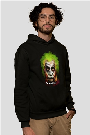 Einstein Siyah Unisex Hoodie