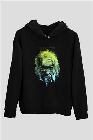 Einstein Siyah Unisex Hoodie