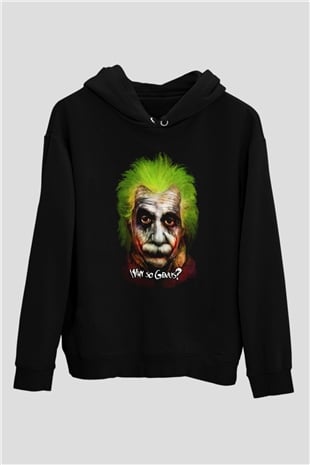 Einstein Siyah Unisex Hoodie