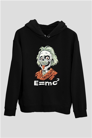 Einstein Siyah Unisex Hoodie