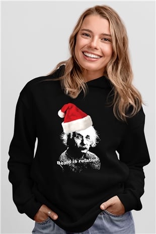 Einstein Siyah Unisex Hoodie