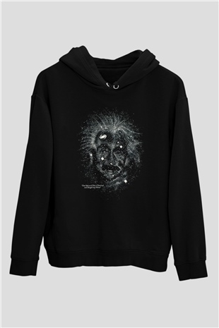 Einstein Siyah Unisex Hoodie