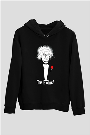 Einstein Siyah Unisex Hoodie