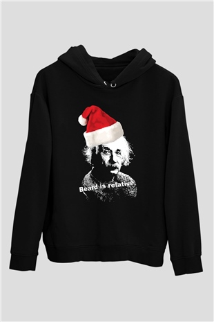 Einstein Siyah Unisex Hoodie