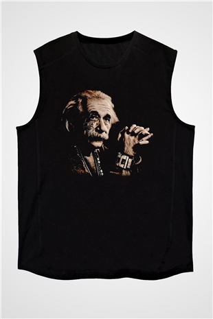 Einstein Siyah Unisex Kolsuz Tişört