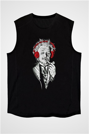 Einstein Siyah Unisex Kolsuz Tişört