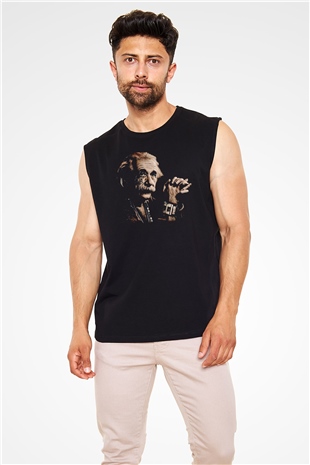 Einstein Siyah Unisex Kolsuz Tişört