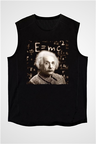 Einstein Siyah Unisex Kolsuz Tişört