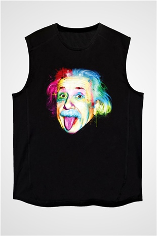 Einstein Siyah Unisex Kolsuz Tişört