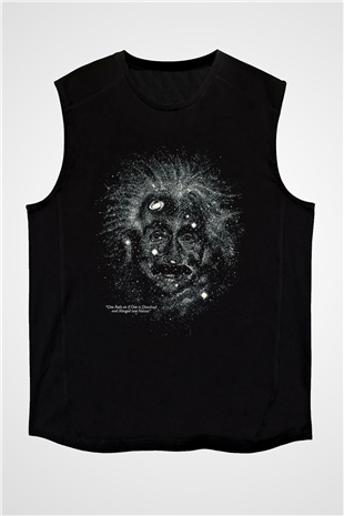 Einstein Siyah Unisex Kolsuz Tişört