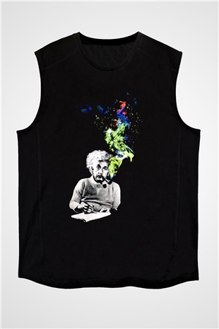 Einstein Siyah Unisex Kolsuz Tişört