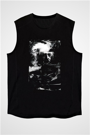 Einstein Siyah Unisex Kolsuz Tişört