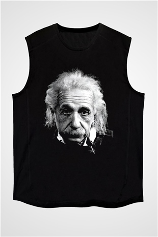 Einstein Siyah Unisex Kolsuz Tişört