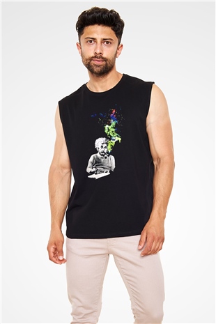 Einstein Siyah Unisex Kolsuz Tişört