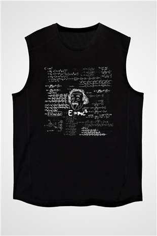 Einstein Siyah Unisex Kolsuz Tişört