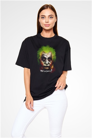 Einstein Siyah Unisex Oversize Tişört T-Shirt