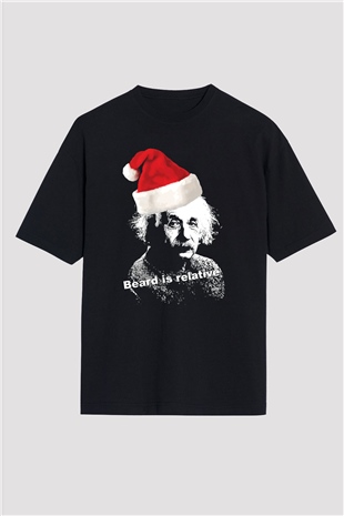 Einstein Siyah Unisex Oversize Tişört T-Shirt