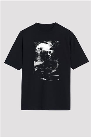 Einstein Siyah Unisex Oversize Tişört T-Shirt