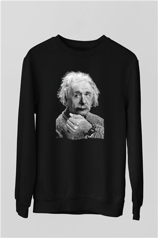 Einstein Siyah Unisex Sweatshirt
