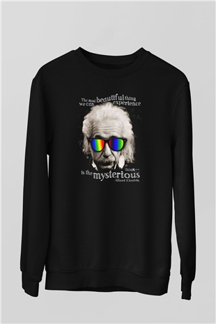 Einstein Siyah Unisex Sweatshirt