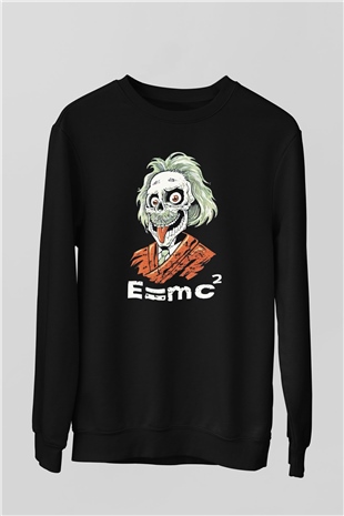 Einstein Siyah Unisex Sweatshirt
