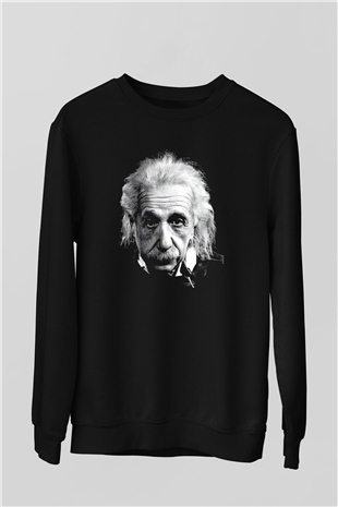 Einstein Siyah Unisex Sweatshirt
