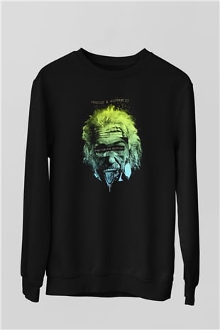 Einstein Siyah Unisex Sweatshirt