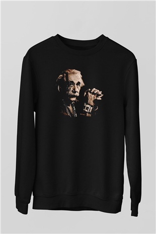 Einstein Siyah Unisex Sweatshirt