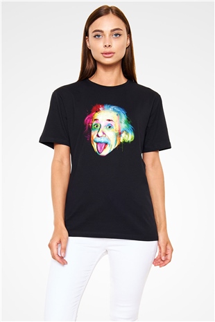 Einstein Siyah Unisex Tişört T-Shirt - TişörtFabrikası