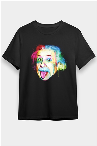 Einstein Siyah Unisex Tişört T-Shirt - TişörtFabrikası