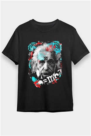 Einstein Siyah Unisex Tişört T-Shirt - TişörtFabrikası