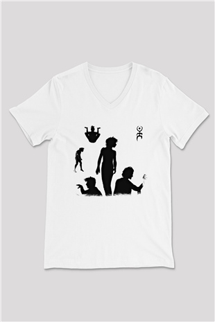 Einstürzende Neubauten Baskılı Unisex Beyaz V Yaka Tişört
