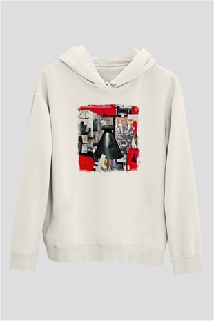 Einstürzende Neubauten Baskılı Unisex Beyaz Hoodie
