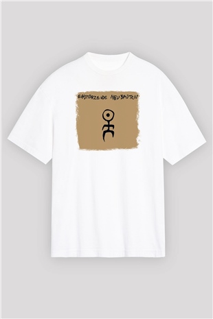 Einstürzende Neubauten Baskılı Unisex Beyaz Oversize Tişört