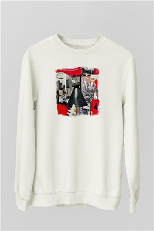 Einstürzende Neubauten Baskılı Unisex Beyaz Sweatshirt