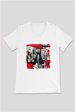 Einstürzende Neubauten Baskılı Unisex Beyaz V Yaka Tişört