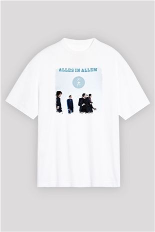 Einstürzende Neubauten Baskılı Unisex Beyaz Oversize Tişört