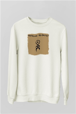 Einstürzende Neubauten Baskılı Unisex Beyaz Sweatshirt