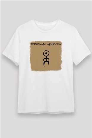 Einstürzende Neubauten Baskılı Unisex Beyaz Tişört
