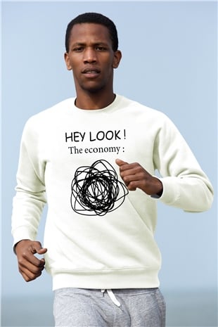 Ekonomist Beyaz Unisex Sweatshirt