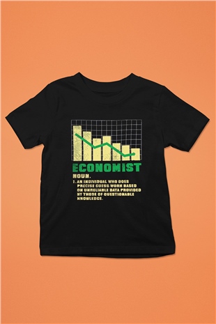Ekonomist Siyah Unisex Çocuk Tişört