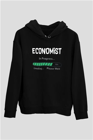 Ekonomist Siyah Unisex Kapüşonlu Sweatshirt