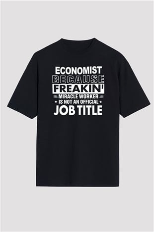 Ekonomist Siyah Unisex Oversize Tişört T-Shirt