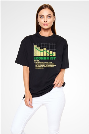 Ekonomist Siyah Oversize Tişört Oversize T-shirt - TişörtFabrikası